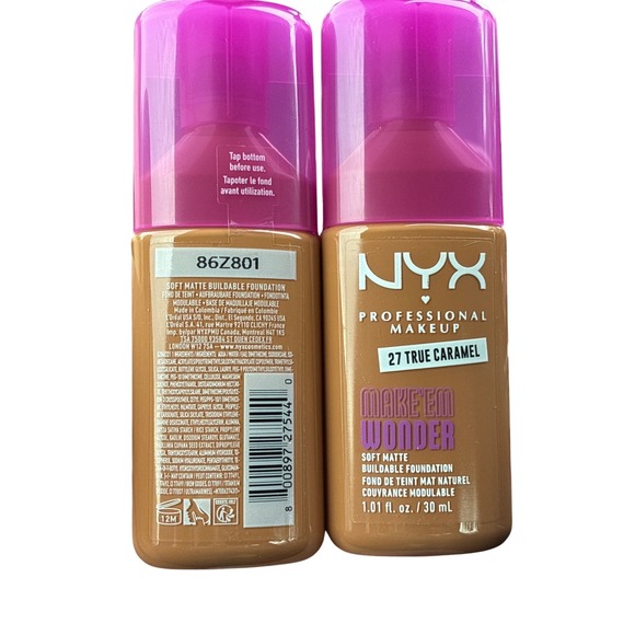 NYX Professional Makeup Other - NYX Pro Makeup Make Em Wonder Soft Matte Buildable Foundation 27 True Caramel